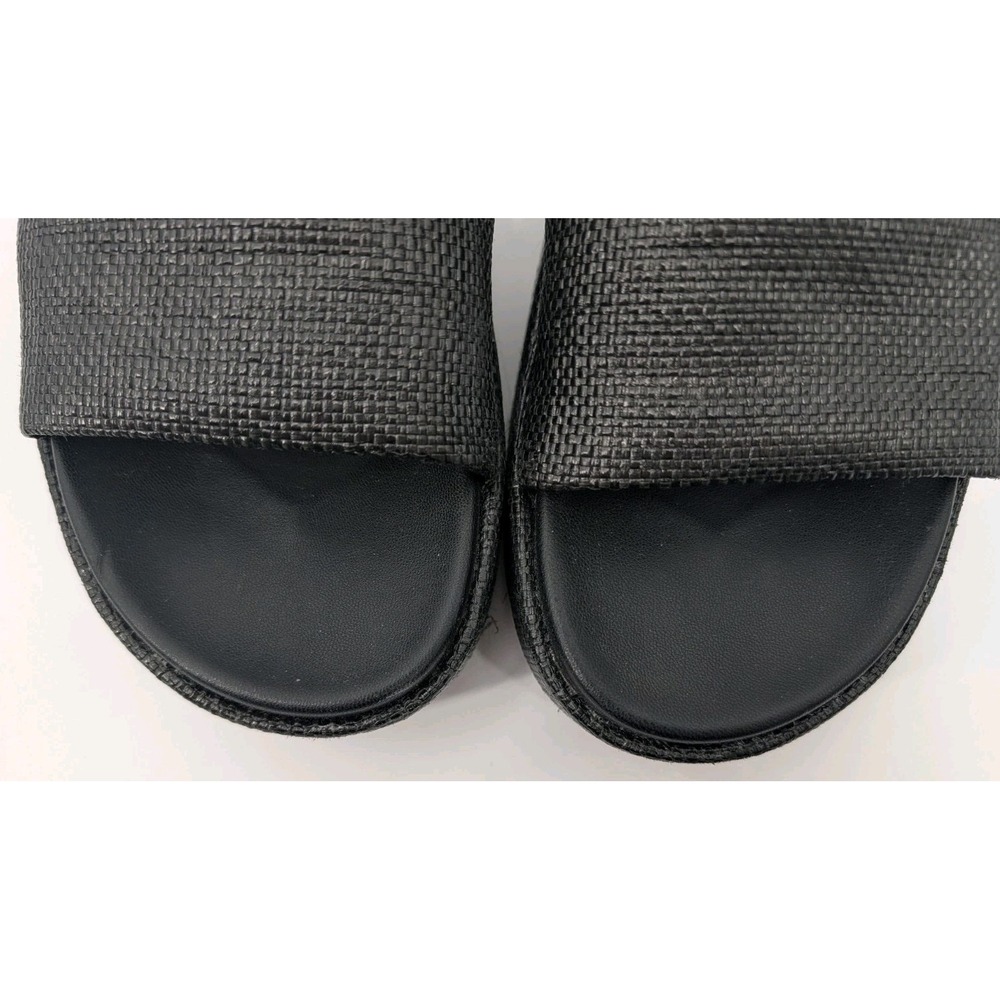 Steve Madden Kasper Slide Black Woven Platform Slip Ons Size 10 - Picture 8 of 9